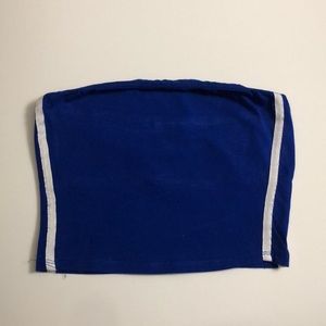 Blue and White Striped Tube Top